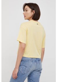 Lacoste t-shirt bawełniany TF1241 kolor żółty. Kolor: żółty. Materiał: bawełna. Wzór: nadruk #5