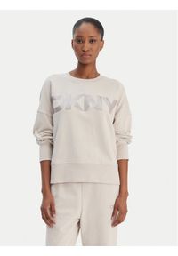 DKNY Sport Bluza DP6T1561 Beżowy Oversize. Kolor: beżowy. Materiał: bawełna. Styl: sportowy #1