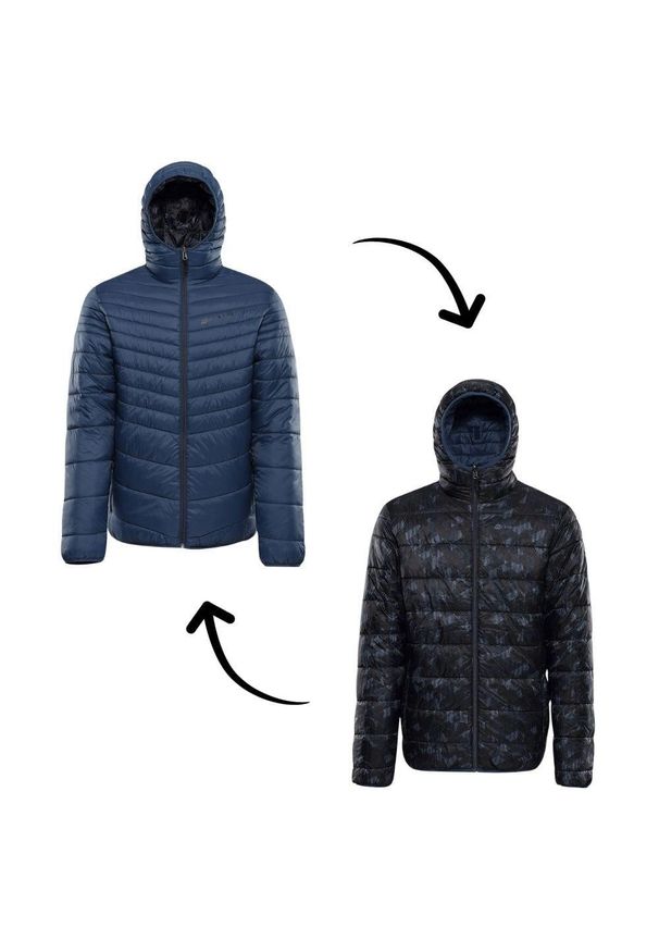 ALPINE PRO - Kurtka męska ocieplana dwustronna Alpine Pro Erom. Kolor: niebieski. Materiał: puch. Sport: turystyka piesza