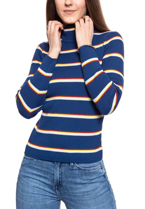 Wrangler - DAMSKI SWETER WRANGLER TURTLE NECK BLUE DEPTHS W8N0PWXJY 112132401