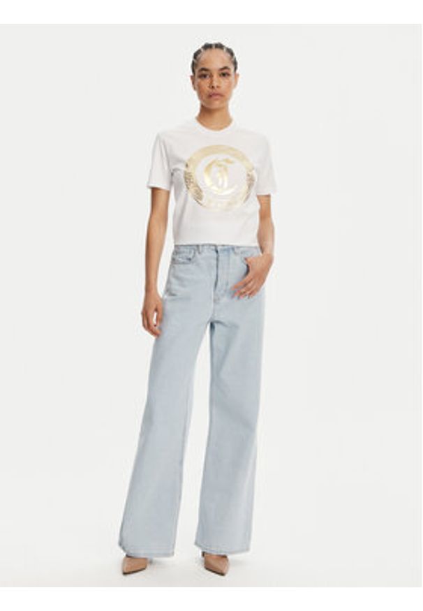 Just Cavalli T-Shirt 78PAHT01 Biały Regular Fit. Kolor: biały. Materiał: bawełna