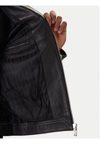 Karl Lagerfeld - KARL LAGERFELD Kurtka skórzana 555022 561421 Czarny Slim Fit. Typ kołnierza: dekolt w karo. Kolor: czarny. Materiał: skóra #2