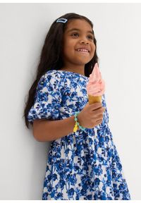 bonprix - Sukienka z miękkiego muślinu. Kolor: biały. Długość rękawa: krótki rękaw. Wzór: nadruk, kwiaty. Sezon: lato. Typ sukienki: trapezowe #3