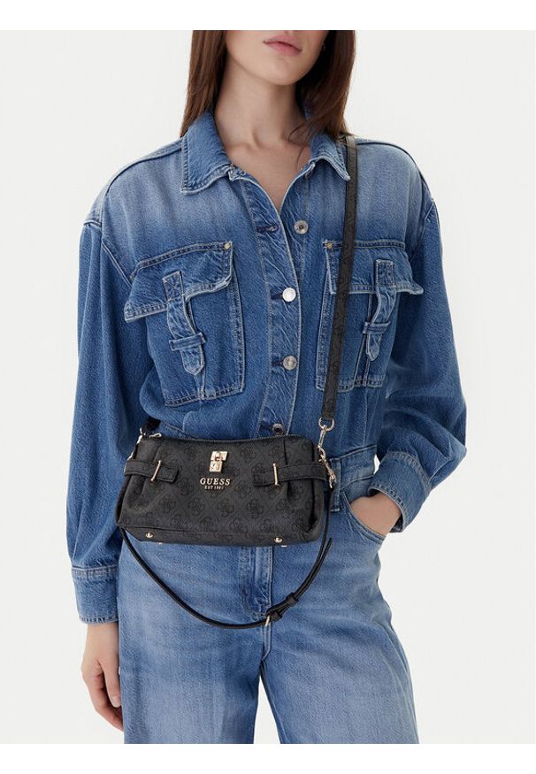 Guess Torebka Yesba Mini HWSG78 33720 Szary. Kolor: szary. Materiał: skórzane