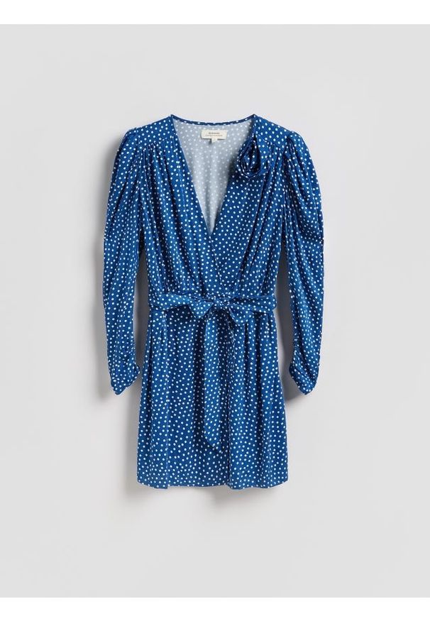 Reserved - Sukienka z wiskozy - niebieski. Kolor: niebieski. Materiał: wiskoza
