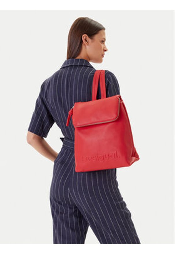 Desigual Plecak Half Hampton 25SAKP52 Koralowy. Kolor: pomarańczowy. Materiał: skóra
