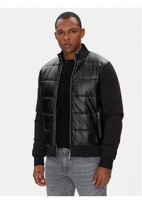 Karl Lagerfeld - KARL LAGERFELD Kurtka przejściowa 505065 553565 Czarny Regular Fit. Typ kołnierza: dekolt w karo. Kolor: czarny. Materiał: syntetyk