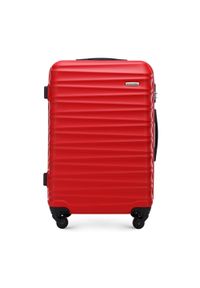 Wittchen - Średnia walizka z ABS-u z żebrowaniem czerwona. Kolor: czerwony. Materiał: guma #1