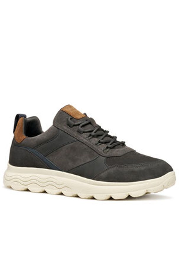 Geox Sneakersy U Spherica U56BYA 022EK C6574 Brązowy. Kolor: brązowy. Materiał: skóra, zamsz