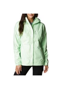columbia - Kurtka przeciwdeszczowa turystyczna damska Columbia Pouring Adventure II Jacket. Kolor: zielony. Sport: turystyka piesza
