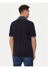 Bugatti Polo 8150 55001A Granatowy Slim Fit. Typ kołnierza: polo. Kolor: niebieski. Materiał: bawełna