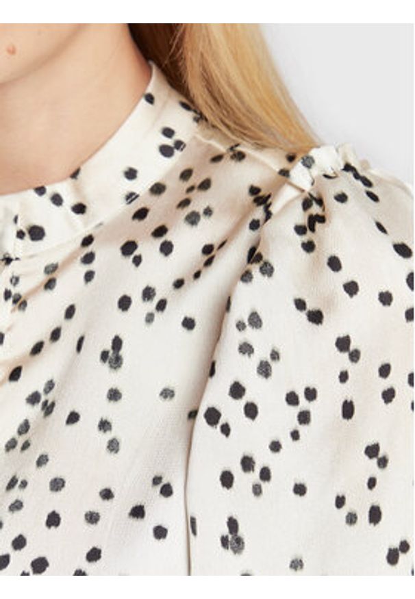 Bruuns Bazaar Bluzka Acacia Fria BBW3195 Écru Regular Fit. Materiał: syntetyk