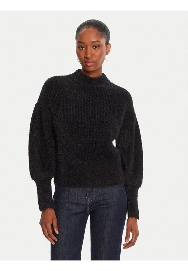 Guess Sweter W4BR25 Z3BH0 Czarny Regular Fit. Kolor: czarny. Materiał: syntetyk