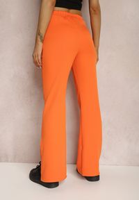 Renee - Pomarańczowe Spodnie Dzwony Evissa. Kolor: pomarańczowy. Materiał: koronka. Długość: krótkie. Wzór: jednolity. Styl: elegancki #5