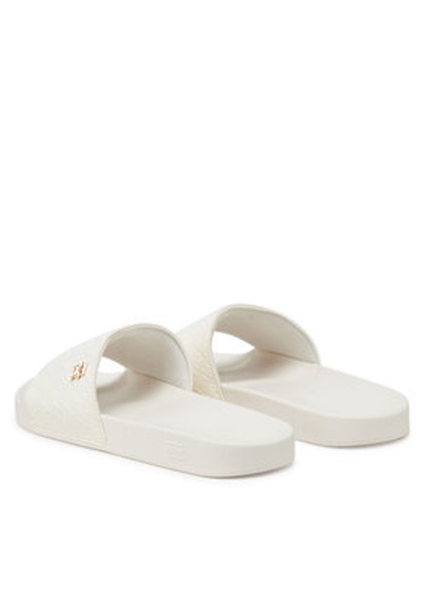 TOMMY HILFIGER - Tommy Hilfiger Klapki Th Monogram Poolside FW0FW08525 Biały. Kolor: biały. Materiał: skóra