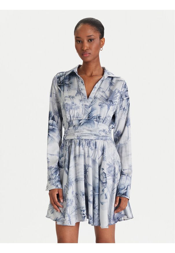 Guess Sukienka koktajlowa W5YK00 WF1T2 Niebieski Regular Fit. Kolor: niebieski. Materiał: syntetyk. Styl: wizytowy