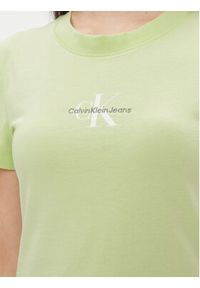 Calvin Klein Jeans T-Shirt Monologo J20J222564 Zielony Slim Fit. Kolor: zielony. Materiał: bawełna #5
