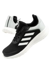 Adidas - Buty sportowe adidas Tensaur Jr GZ3430 czarne. Zapięcie: pasek. Kolor: czarny. Materiał: materiał, guma. Szerokość cholewki: normalna. Wzór: paski #1
