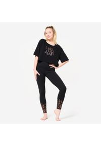 STAREVER - Legginsy do tańca nowoczesnego damskie Starever wysoki stan. Stan: podwyższony. Kolor: czarny. Materiał: elastan, poliamid, materiał. Sport: taniec