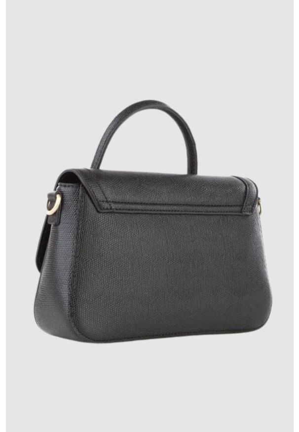 Valentino by Mario Valentino - VALENTINO Czarna torebka Montmartr Satchel. Kolor: czarny. Wzór: paski
