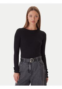 Patrizia Pepe Sweter 2K0337/K7S0-K103 Czarny Slim Fit. Kolor: czarny. Materiał: wiskoza