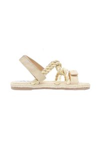 Manebi sandały Rope Sandals damskie kolor beżowy V 0.4 Y0. Zapięcie: rzepy. Kolor: beżowy. Materiał: materiał, guma. Wzór: paski, gładki #1