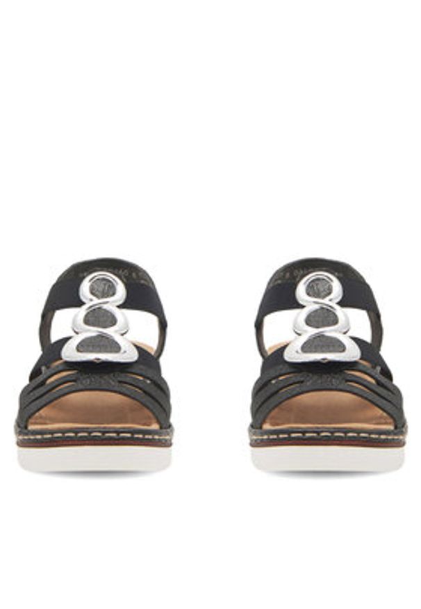 Rieker Sandały 679L4-00 Czarny. Kolor: czarny