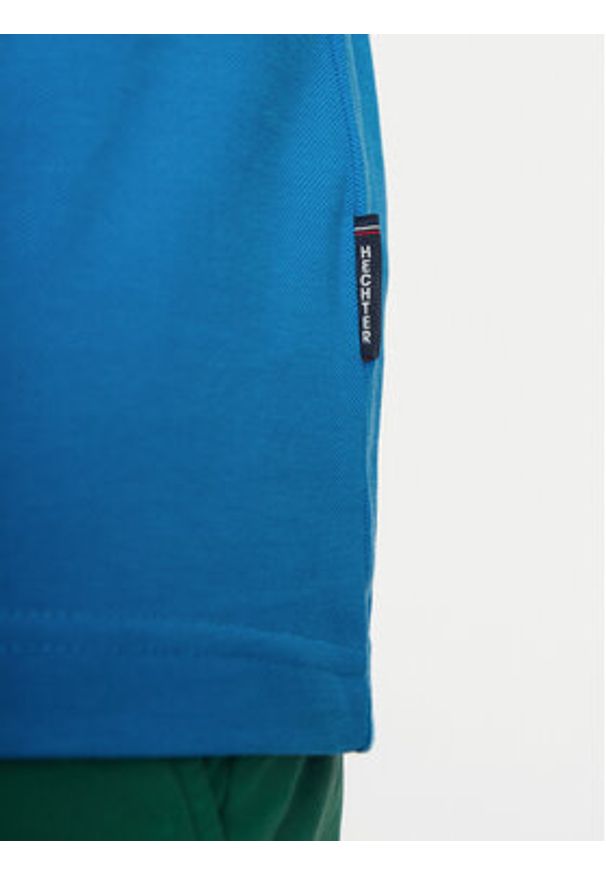 Hechter Paris Polo Pique H-Eco 74004 151902 Niebieski Regular Fit. Typ kołnierza: polo. Kolor: niebieski. Materiał: bawełna