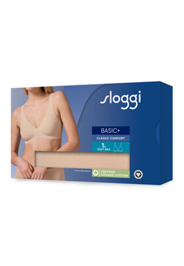 Sloggi Biustonosz bezfiszbinowy Basic 10222327 Beżowy. Kolor: beżowy. Materiał: bawełna
