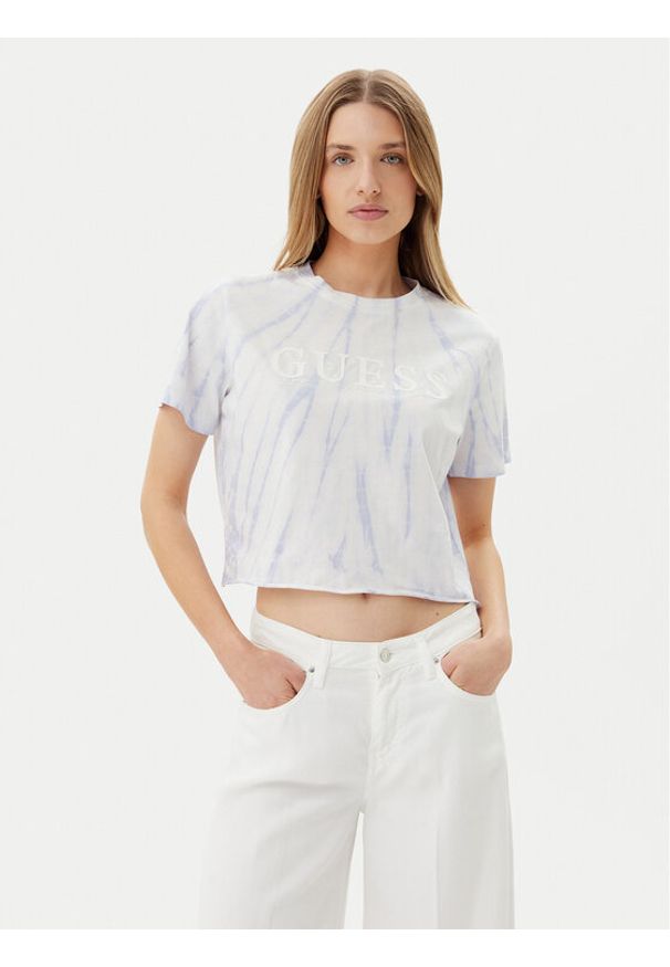 Guess T-Shirt V5GI19 I3Z14 Fioletowy Regular Fit. Kolor: fioletowy. Materiał: bawełna