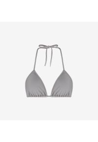 WALLIEN - Damski premium bikini top trójkątny do pływania & surfingu - Szary. Kolor: szary. Materiał: materiał