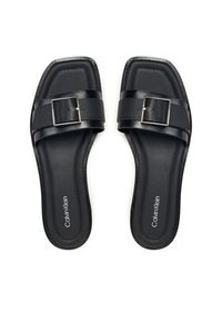 Calvin Klein Klapki Flat Slide W/Buckle - Lth HW0HW02490 Czarny. Kolor: czarny. Materiał: skóra #3