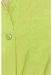 Pinko sukienka z domieszką jedwabiu kolor zielony mini. Okazja: na co dzień. Kolor: zielony. Materiał: jedwab. Długość rękawa: długi rękaw. Typ sukienki: proste. Styl: casual. Długość: mini #4