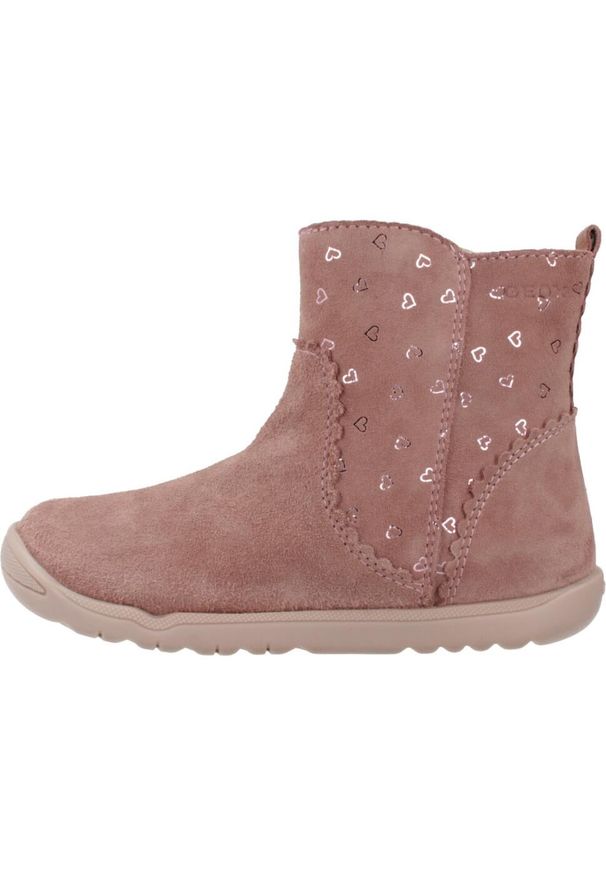 Geox - Buty GEOX B MACCHIA GIRL Rose. Kolor: różowy. Materiał: skóra. Styl: sportowy. Sport: turystyka piesza