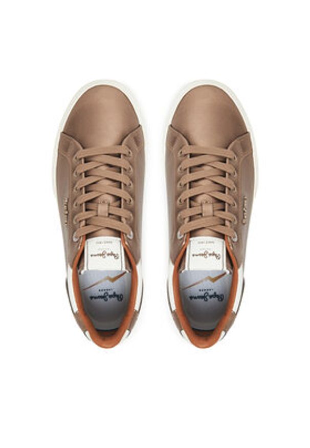 Pepe Jeans Sneakersy Kenton Glam W PLS300005 Złoty. Kolor: złoty. Materiał: skóra
