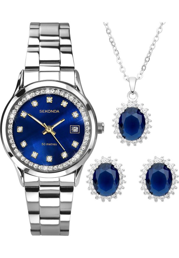 Zegarek Sekonda Zegarek damski Sekonda 49037 CYRKONIE srebrny. Kolor: srebrny