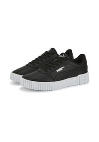 Puma - Młodzieżowe sneakersy Carina 2.0 PUMA Black Silver Gray. Zapięcie: sznurówki. Kolor: wielokolorowy, czarny, szary. Materiał: materiał, syntetyk. Szerokość cholewki: normalna. Sport: turystyka piesza