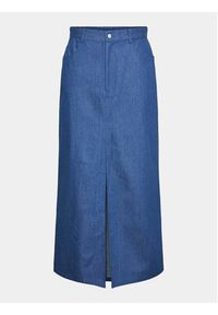 Pieces Spódnica jeansowa 17150001 Niebieski Regular Fit. Kolor: niebieski. Materiał: bawełna #4
