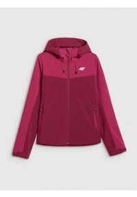4f - 4F Kurtka softshell wiatroodporna membrana 8000 damska - czerwona XL. Kolor: czerwony. Materiał: softshell