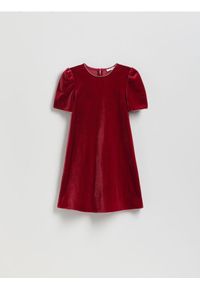 Reserved - Welurowa sukienka - czerwony. Kolor: czerwony. Materiał: welur #1