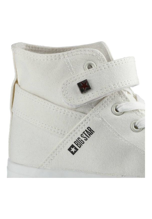 Big-Star - Białe Trampki Big Star Damskie Półbuty Na Rzep. Wysokość cholewki: za kostkę. Zapięcie: rzepy. Kolor: biały. Materiał: guma, jeans, materiał. Szerokość cholewki: normalna