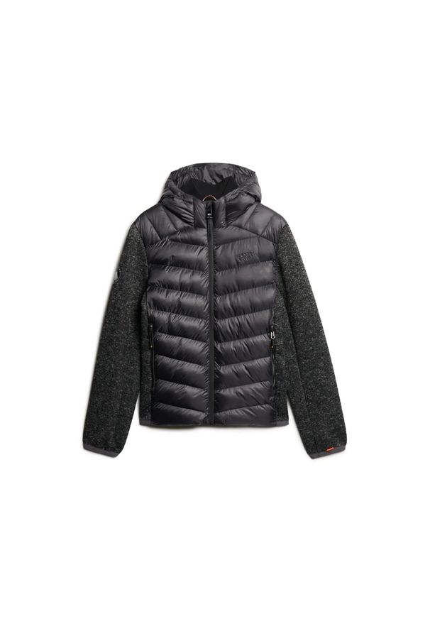Kurtka puchowa z kapturem Superdry Storm Hybrid. Typ kołnierza: kaptur. Kolor: szary. Materiał: puch