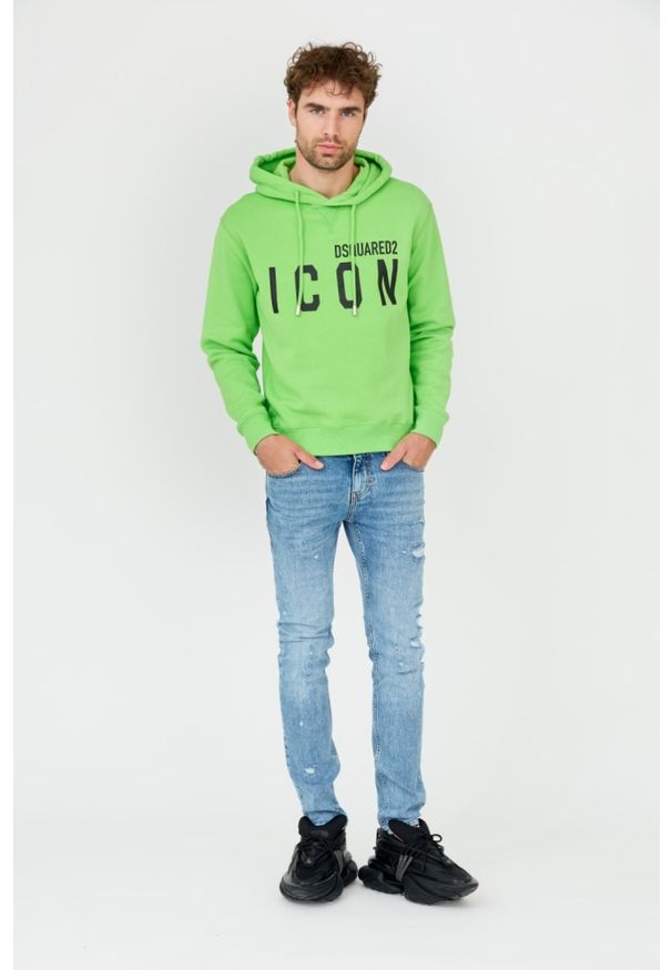 DSQUARED2 Zielona męska bluza Sweatshirt, Rozmiar 3XL. Kolor: zielony
