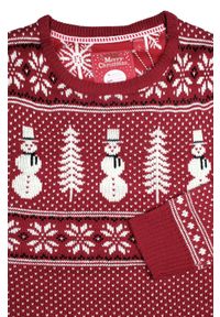 Brave Soul - Sweter Świąteczny w Norweski Wzór - Czerwony. Kolor: czerwony. Materiał: akryl. Styl: wizytowy #5