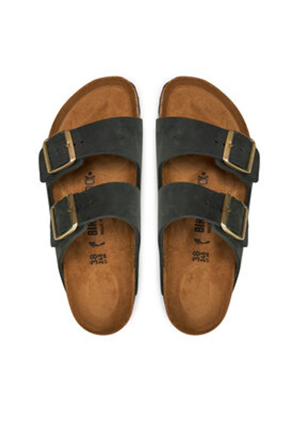 Birkenstock Klapki Arizona Leoi 1028030 Zielony. Kolor: zielony. Materiał: skóra