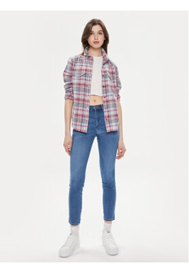 Wrangler Koszula Western 112350328 Fioletowy Slim Fit. Kolor: fioletowy. Materiał: bawełna