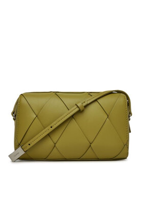 Calvin Klein Torebka Ck Woven Camera Bag K60K613002 Żółty. Kolor: żółty. Materiał: skórzane