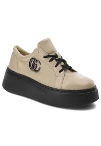 Beżowe Sneakersy Armodo Damskie Stylowe Obuwie. Kolor: beżowy #1