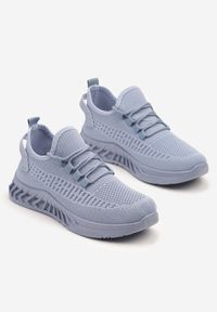 Renee - Niebieskie Siateczkowe Buty Sportowe Sneakersy na Podeszwie z Tłoczeniami Finloti. Okazja: na co dzień. Kolor: niebieski. Materiał: jeans. Wzór: aplikacja #5