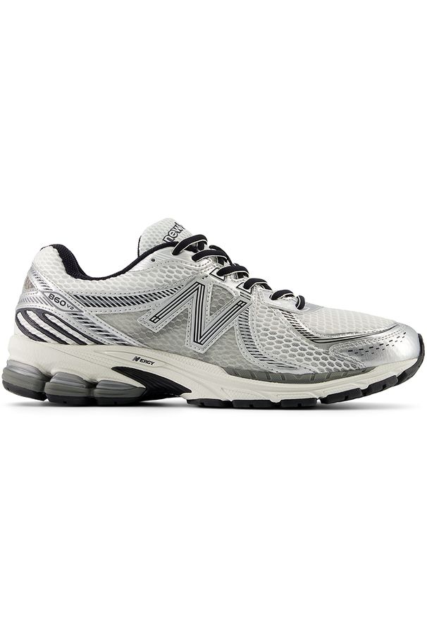 Buty męskie New Balance 860v2 ML860GB2 – szare. Kolor: szary. Materiał: materiał, syntetyk, guma. Szerokość cholewki: normalna. Sport: turystyka piesza